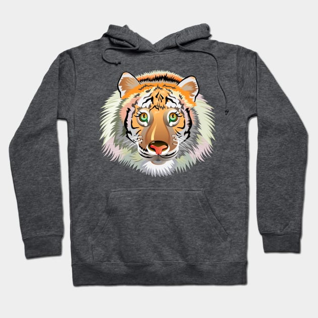 Head of tiger Hoodie by Artist Natalja Cernecka